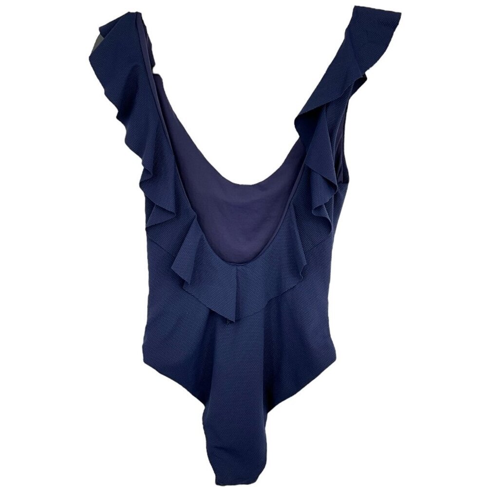 NWT Eberjey Pique Loreta One Piece Textured Ruffled Swimsuit Size Small S - Picture 4 of 7